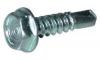 14-14 X 1-1/4 #3PT INDENTED HEX WASHER (UNSLOTTED) SELF-DRILL SCREWS - TEKS - ZINC PLATED - HEX SIZE 3/8\"